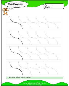 okul öncesi çizgi çalışma sayfaları